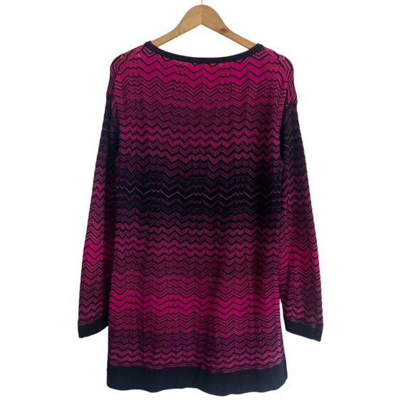 Missoni Womens Zigzag Lightweight Knit Tunic Sweater Size 44 US 8 Fuchsia Black - Picture 8 of 9
